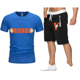 Vlone T Shirts & Shorts 2 Piece Set Summer Trendy Shorts Men'S Casual