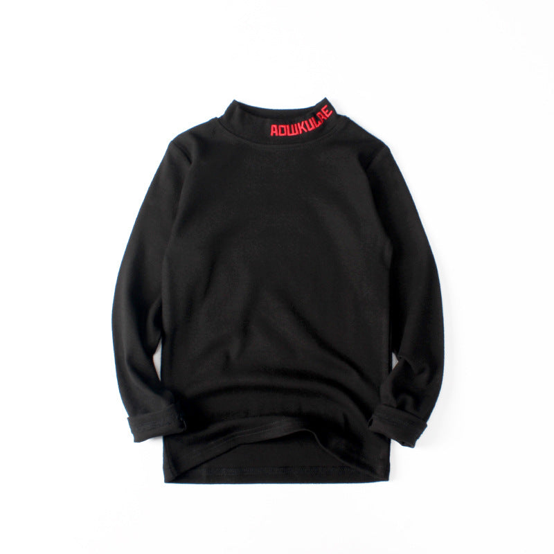 Children Long Sleeve Shirts Autumn and Winter Long Sleeve Pure Color Warm Keeping T-shirt