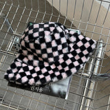Vintage Check Bucket Hat Chessboard Plush