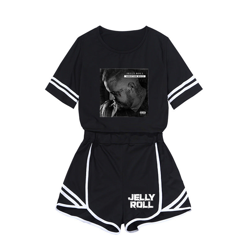 Jelly Roll T Shirt Summer Short Sleeve Suit