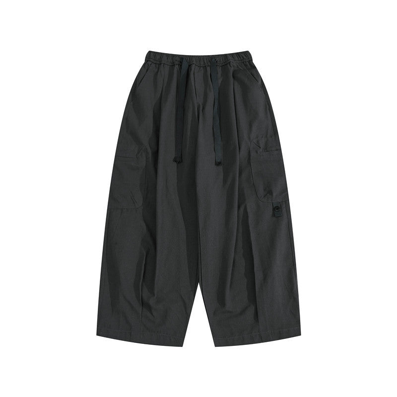Man Fall Outfis Autumn Solid Color Simple Straight-Leg Pants Loose Cargo Casual Pants