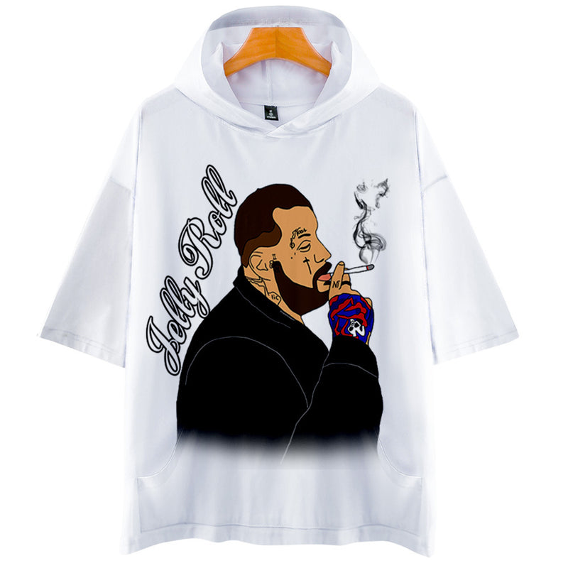 Jelly Roll T Shirt 3d Printed Loose Hooded T-Shirt For Men And Women