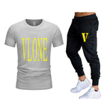 Vlone T Shirts & Pants 2 Piece Set Short-Sleeved Trousers Casual Summer Trousers For Men