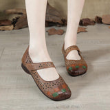 Highway Flat Sandals Spring Genuine Leather Retro Flat Soft Bottom Hole Shoes