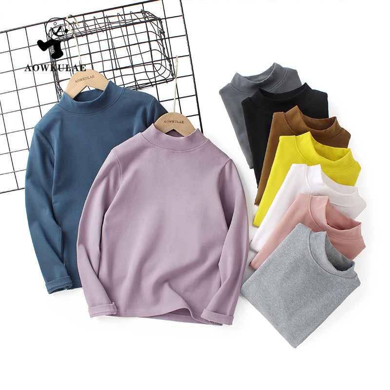 Children Long Sleeve Shirts Autumn Boy's Long-Sleeved T-shirt Warm