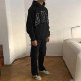 Askyurself Hoodie Letter High Street Loose Terry Casual Hooded Sweater