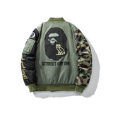 Aape Jacket Fashion Brand Camouflage Color Matching Baseball Cotton-Padded Jacket Men's and Women's Coats