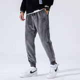 Grey Sweatpants Corduroy Pants Men's Loose Tappered Casual Pants Autumn and Winter