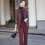 Interview Suit Women's Plaid Suit Women's Jacket Spring/Autumn Fashion