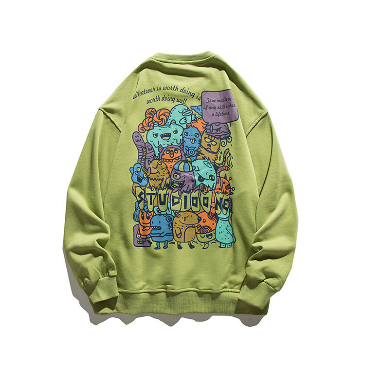 Crew Neck Sweatshirts Men's Autumn Pullover Sweater Printed Men's