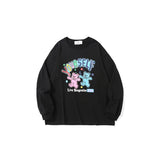 Man Fall Outfits Hip Hop Retro Love Printed Crew Neck Sweatshirt Casual Long-Sleeved Top for Men