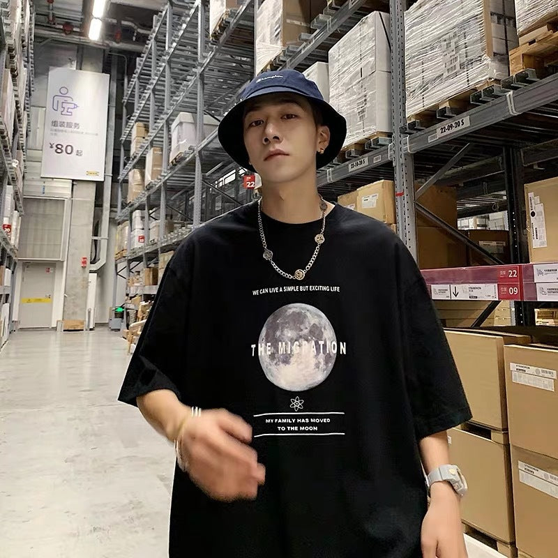 Men T-Shirts Loose Half Sleeve Printing
