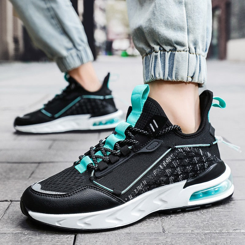 Men's Sneaks & Athletic Jogging Shoes Spring and Summer Air Cushion Casual Sneakers Fly-Kit Mesh Casual Shoes