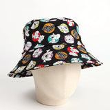 Bucket Hat Fishing Cap Cotton Print Fisherman Hat Cat and Mouse Cartoon Printed Sun Hat