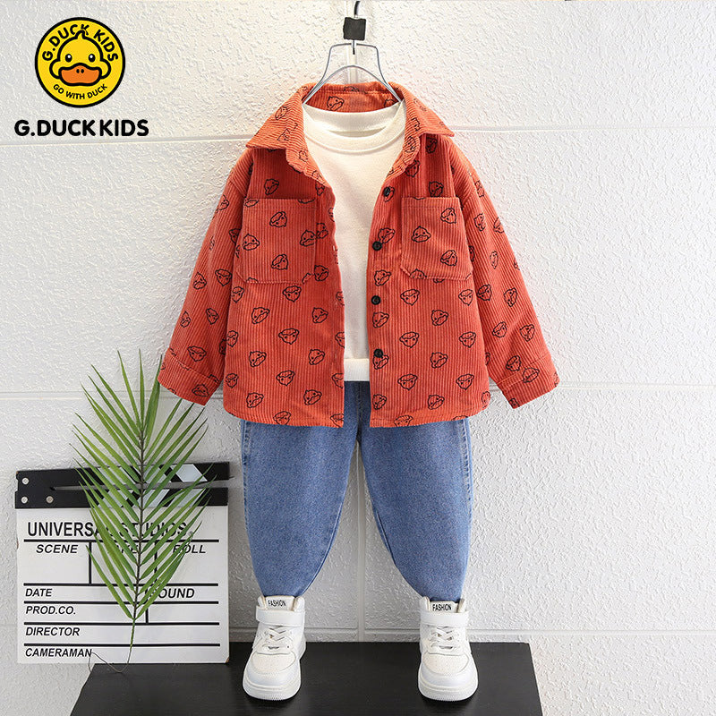 Toddler Boys Sweater Spring and Autumn Western Style Children Loose Casual