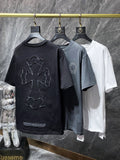 CHH Chrome Hearts T Shirts Machine Embroidery Hollow Cross Short Sleeve