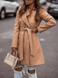 Naomi Watts Gypsy Outfits Autumn and Winter Long Sleeve Suit Collar Double Breasted Woolen Coat Top