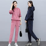 Velour Tracksuit Fleece-Lined Thickened Double-Sided Gold Velvet Leisure Sports Suit