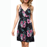 Nine Britton Dress Flower Printed V-neck Sleeveless Sling