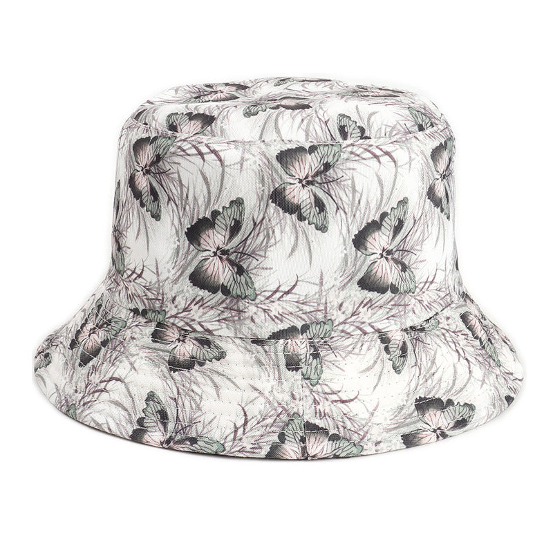 Bucket Hat Fishing Cap Cotton Print Fisherman Hat Summer Sun Hat