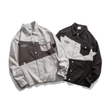 Man Fall Outfis Autumn Color Matching Casual Workwear Jacket Boys Loose Top Coat