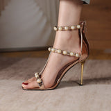 Nude Heels for Wedding Stiletto Heel Sandals