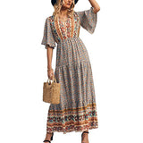 Gypsy Style Dresses Bohemian Beach Vacation Large Swing Dress
