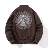 Varsity Jacket Embroidery Flight Suit Stand-Up Collar Thin