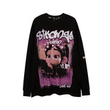 Man Fall Outfits T-shirt Long Sleeve Loose Crew Neck Casual Printed Men