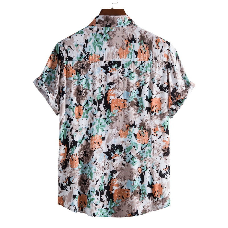 Camp Collar Shirt Short Sleeve Print