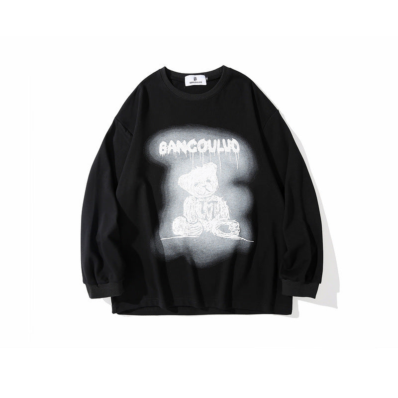 Man Fall Outfits Graffiti Sweater Men's Street Loose Casual T-shirt Fashion