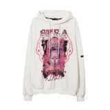 Man Fall Outfits Casual Loose Print Oversize Hooded Pullover