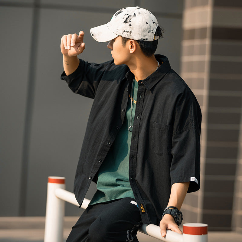 Men Shirts Summer Short Sleeve Shirt Men's Loose Casual