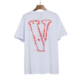 Vlone T Shirt Spring And Summer Letter Print Short Sleeve T-Shirt Men And Women
