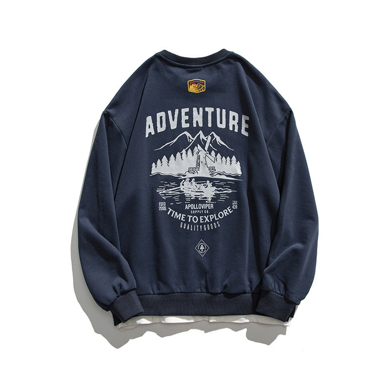 Crew Neck Sweatshirts for Men Men's Autumn round Neck Sweater Men's and Women's Pullover