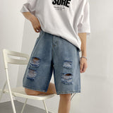 Men Denim Shorts  Men's Summer  Loose  Pants