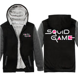 Squid Game Costume Pattern Printed Men's and Women's Loose Thick Zipper Hooded Sweater