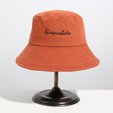 Women Bucket Hat Embroidered Single-Sided Bucket Hat Letters