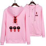 Squid Game Costume Couple Hoodie Casual Zipper Sweater for Men and Women