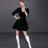 Maxi Burgundy Dress Formal Winter Fashion Dress for Women