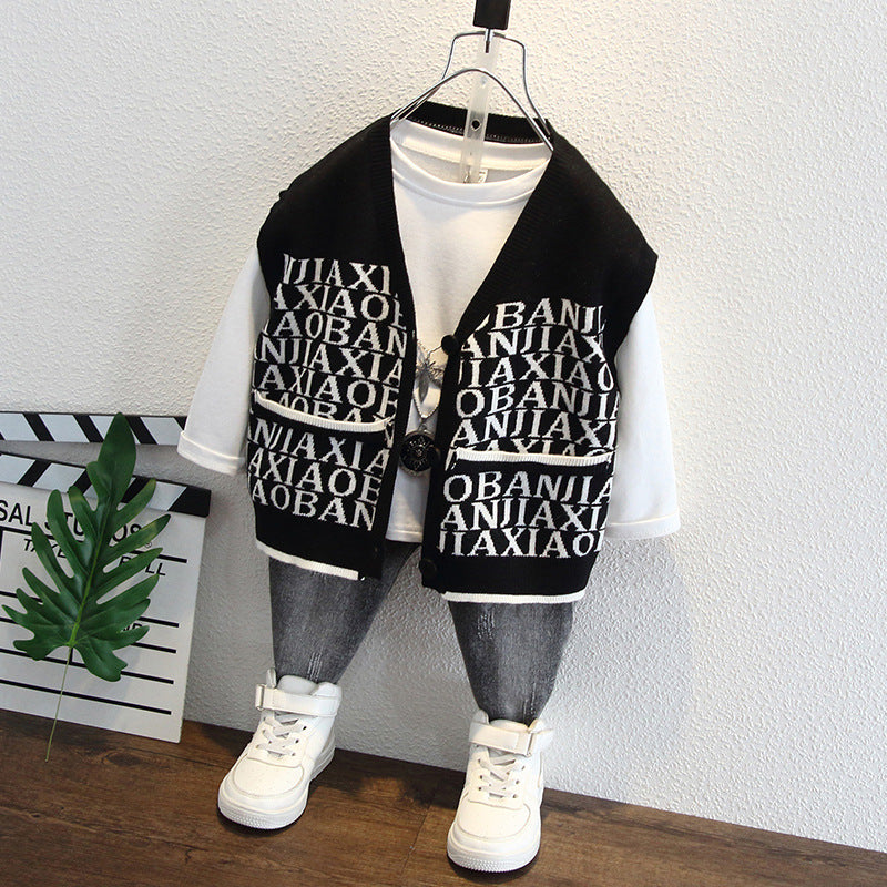Toddler Boys Jackets Boys' Sweater Vest Autumn Knitted Coat