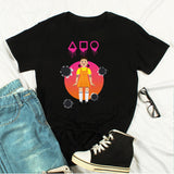 Squid Game Costume printed loose cotton round neck short sleeve t-shirt for women
