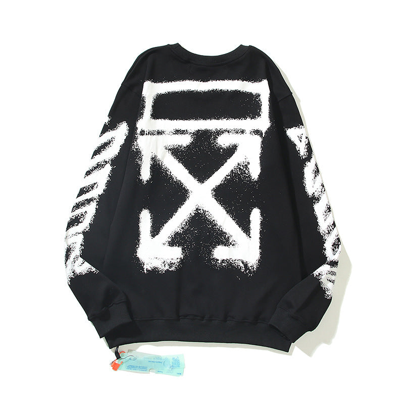 Off White Sweatshirts Graffiti Splash Arrow Printed Crew Neck Sweatshirt Autumn And Winter