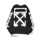 Off White Sweatshirts Graffiti Splash Arrow Printed Crew Neck Sweatshirt Autumn And Winter