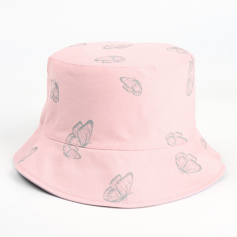 Bucket Hat Fishing Cap Cotton Print Fisherman Hat Female Summer Street Print