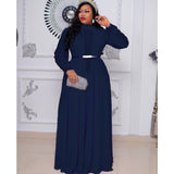 African Dashiki Dress with Embroidered Long Skirt
