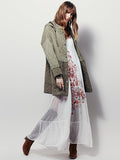Beth Dutton Bohemian Dress Winter Autumn Maxi Dresses Embroidery Tie-Neck Sling