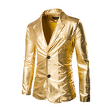Men Prom Outfits Bronzing Fabric Two-Piece Set