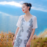 Beth Dutton Bohemian Dress Summer Spring Maxi Dresses See-through Flowy Embroidered Maxi Dress