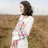 Beth Dutton Bohemian Dress Winter Autumn Maxi Dresses Embroidery Tassel V-neck Dress